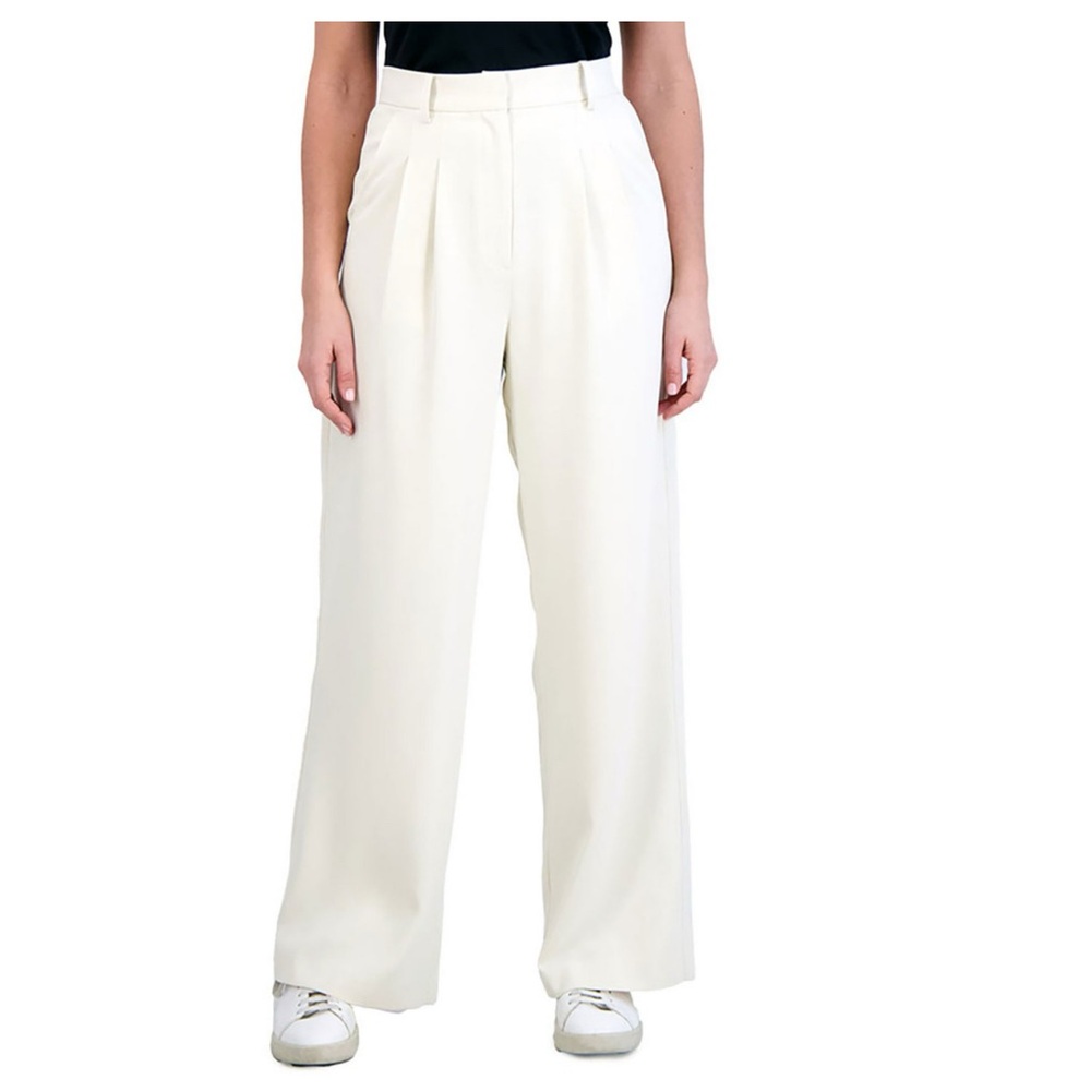 French Connection White Wide Leg High-Waisted Pants